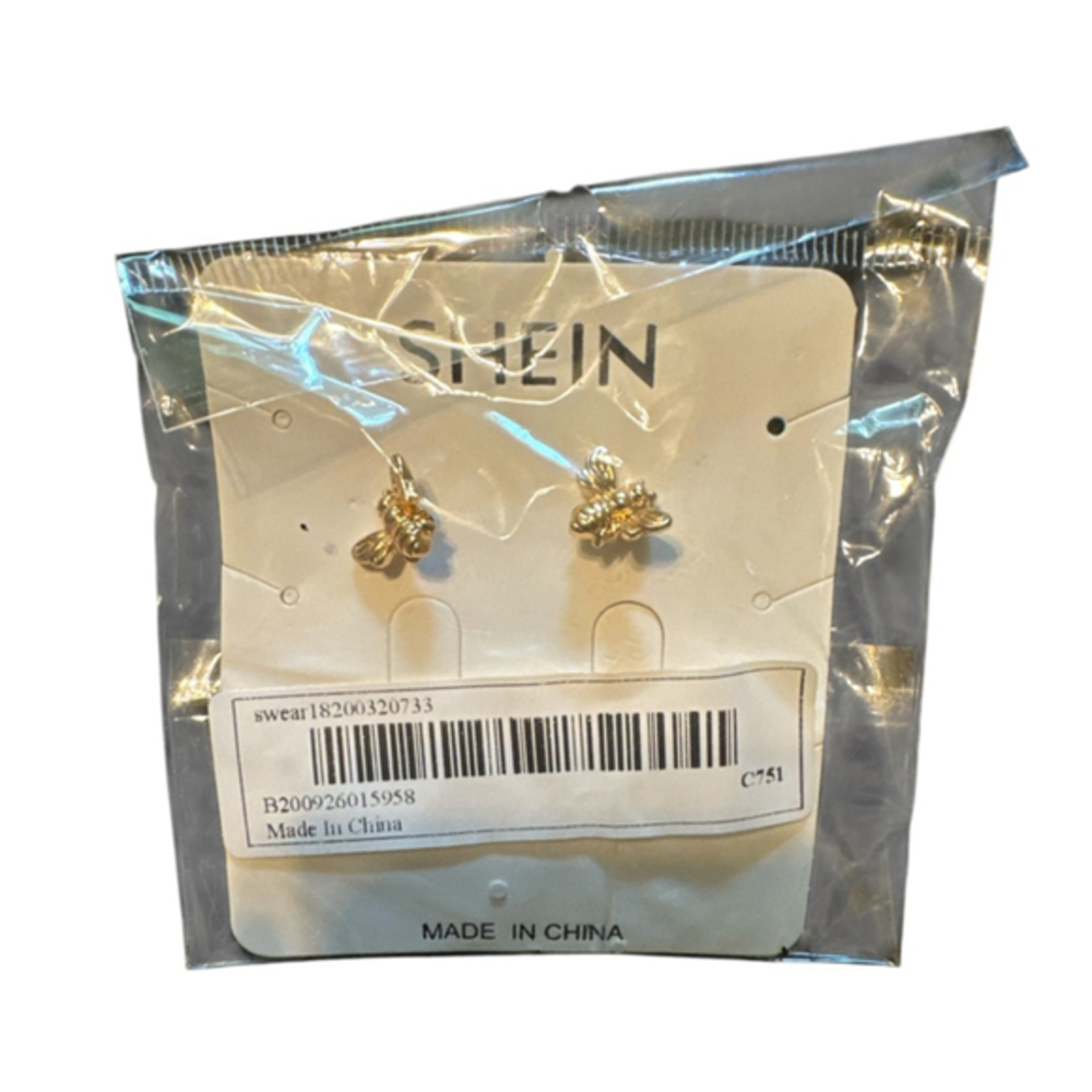 SHEIN Golden Bee Earrings New in Package